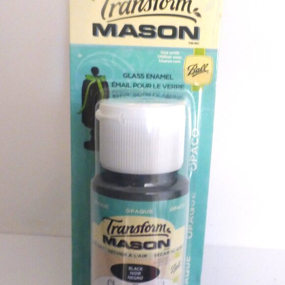 3 BLACK Transform Mason GLASS ENAMEL 59ml 2 fl Oz Glass Paint Art Glass Painting - Picture 3 of 5